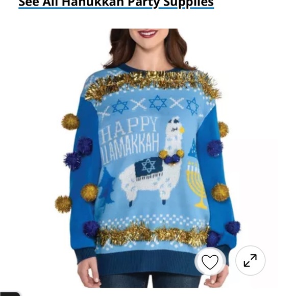 Adult Happy Llamakkah Sweater - Picture 3 of 3